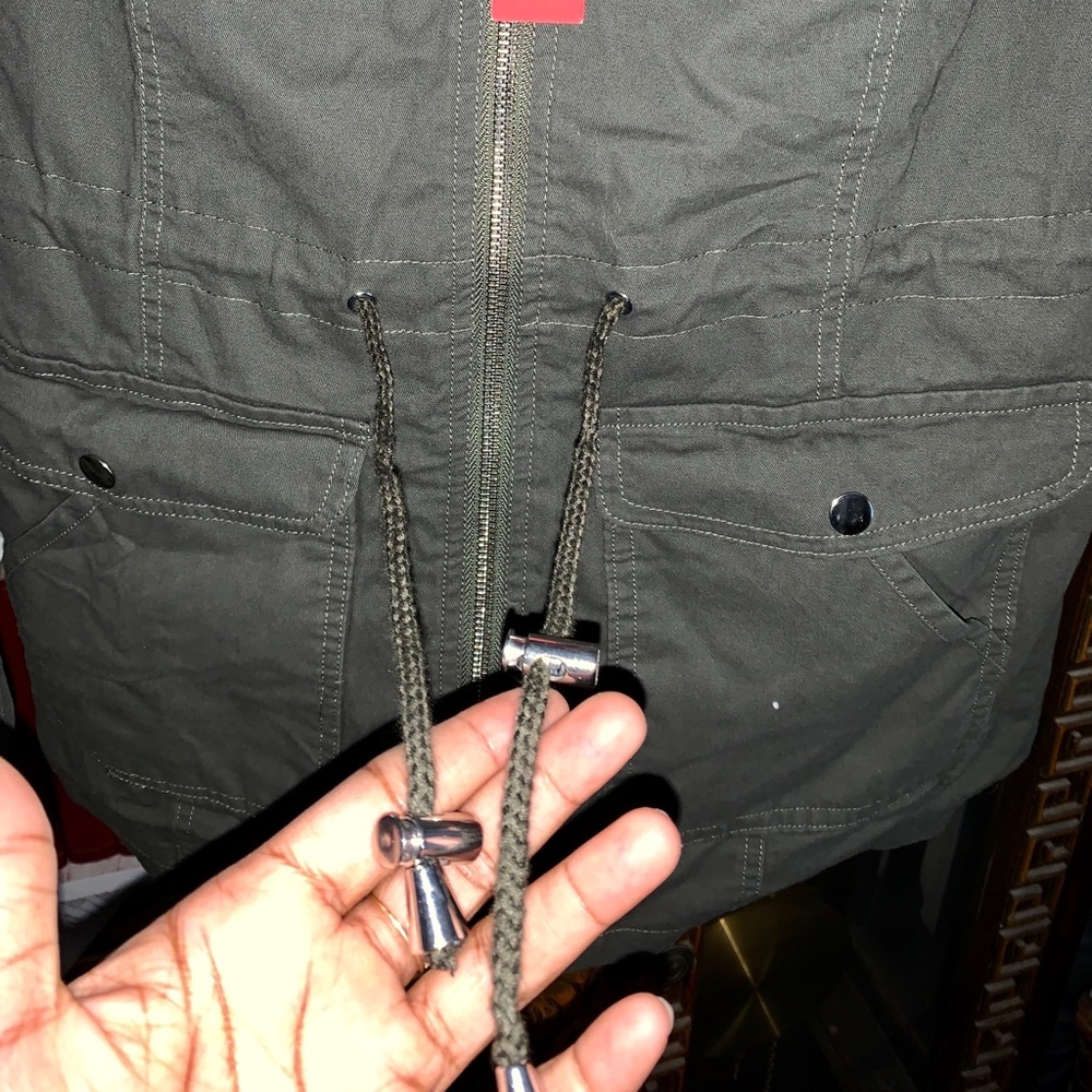 New Yoki Spring / Summer Parka Midi Jacket w/ Adjustable Sleeves, Size Small - Picture 5 of 7